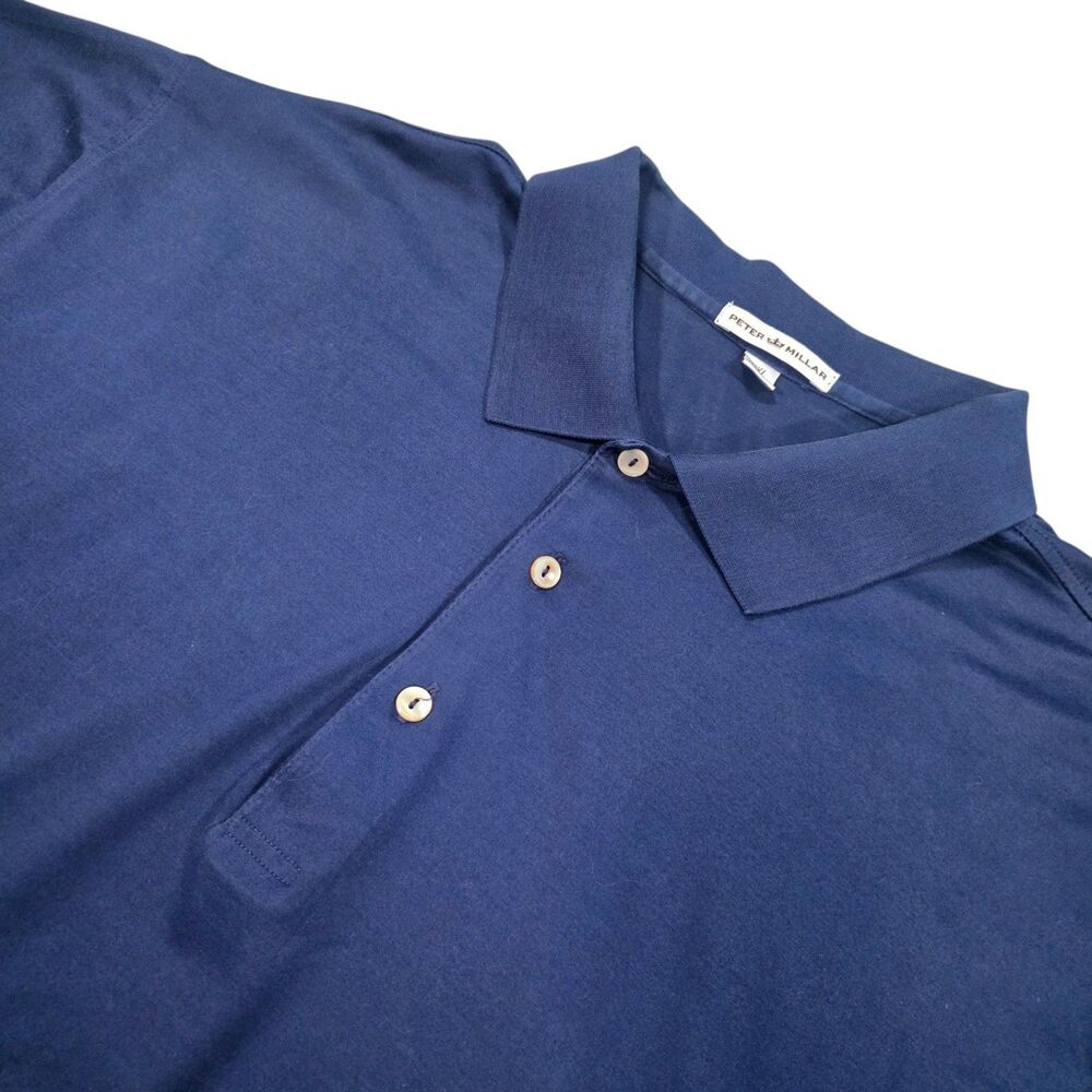 Peter Millar Mens XXL Polo Shirt Blue Ritz-Carlton Key Biscayne Golf 100% Cotton